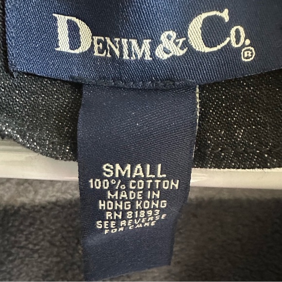 Denim Co Denim Removable Fleece Blanket Lined Toggle Button Pocket Coat Womens S - Picture 12 of 14